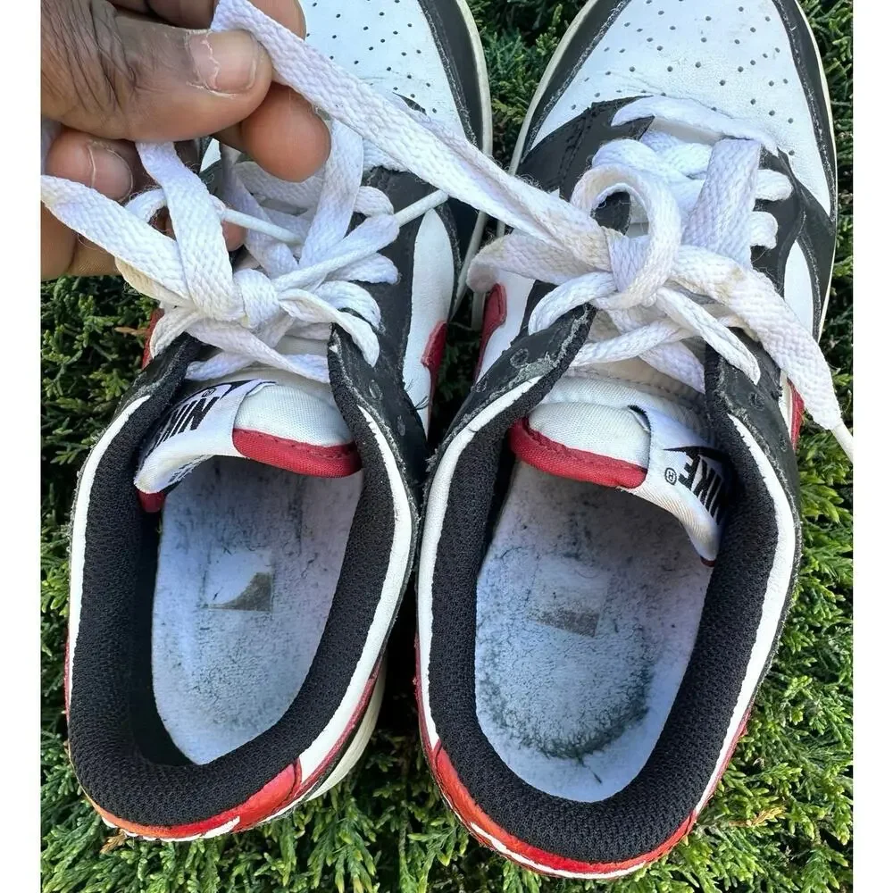 Nike Dunk Low Golf‎ Athletic Shoes Size 4Y Black White University Red